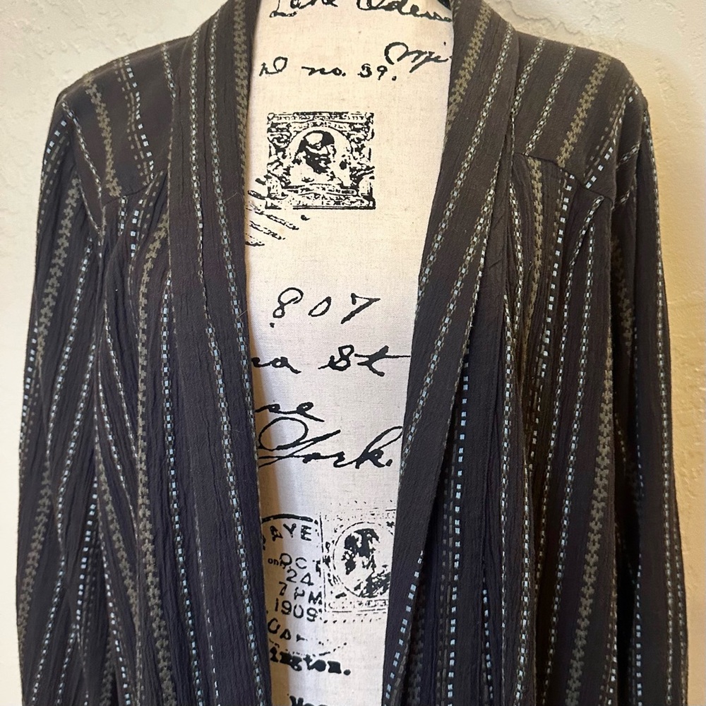 Vintage Striped Gray Women's Blazer